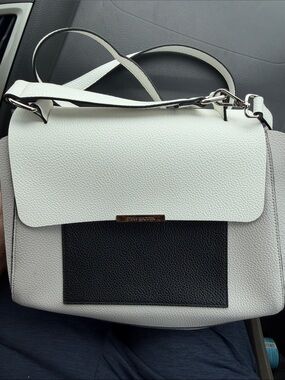 Steve Madden White, Black & Gray Colorblock Crossbody Bag